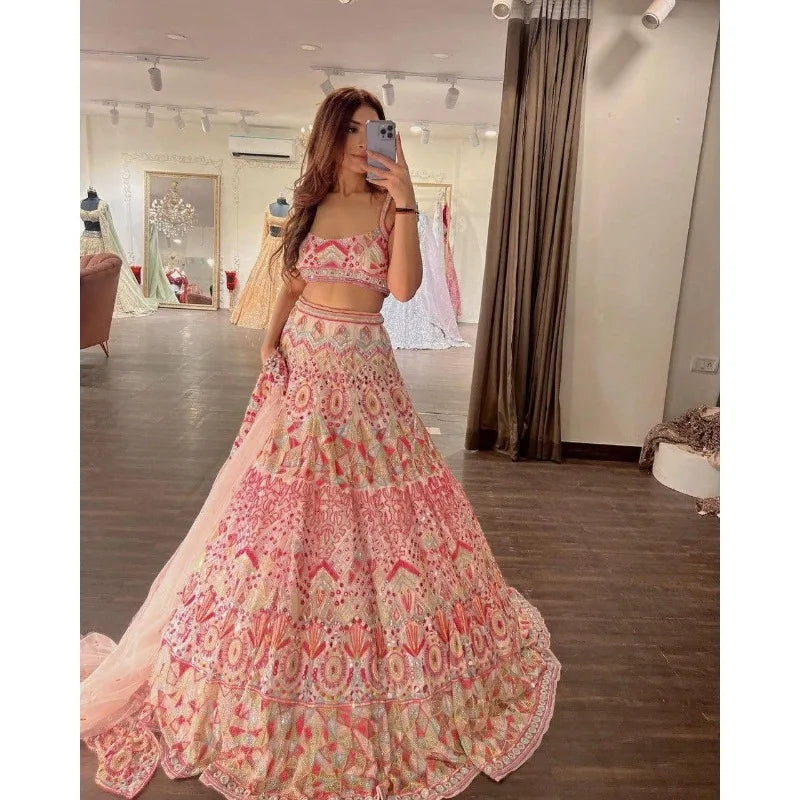 Lehenga CholI Bollywood Wedding Party in India Pakistani Wear Readymade party lehnga