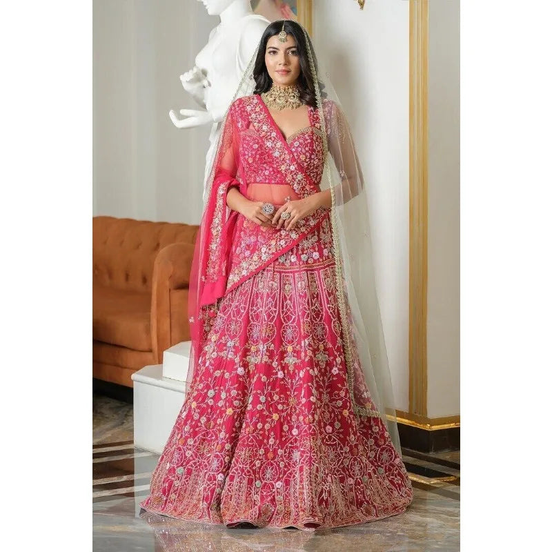 Designer Bollywood Party Wear Look Attractive Malay Satin Silk Lehenga Choli party lehnga