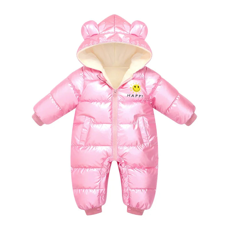 Baby Winter Snowsuit Plus Velvet Waterproof No-wash Baby Boy Jumpsuit Newborn Romper Baby Girl Overalls Infant Coat Clothes infants girls infants boys