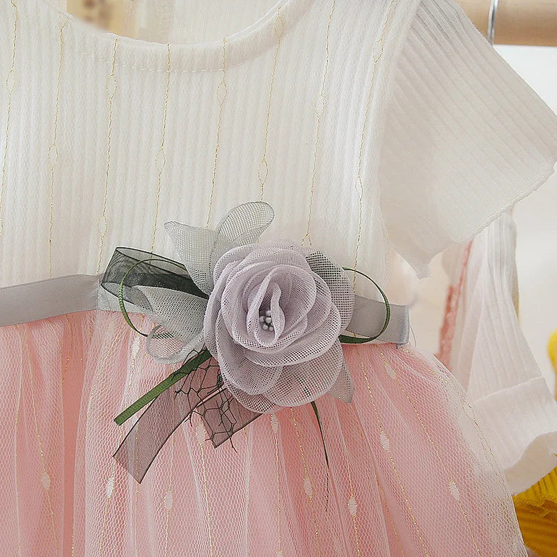 Toddler Girl Tutu Dress Summer Fashion Short Sleeve Princess Dress Cute Flower Girl Wedding Dress infants girls