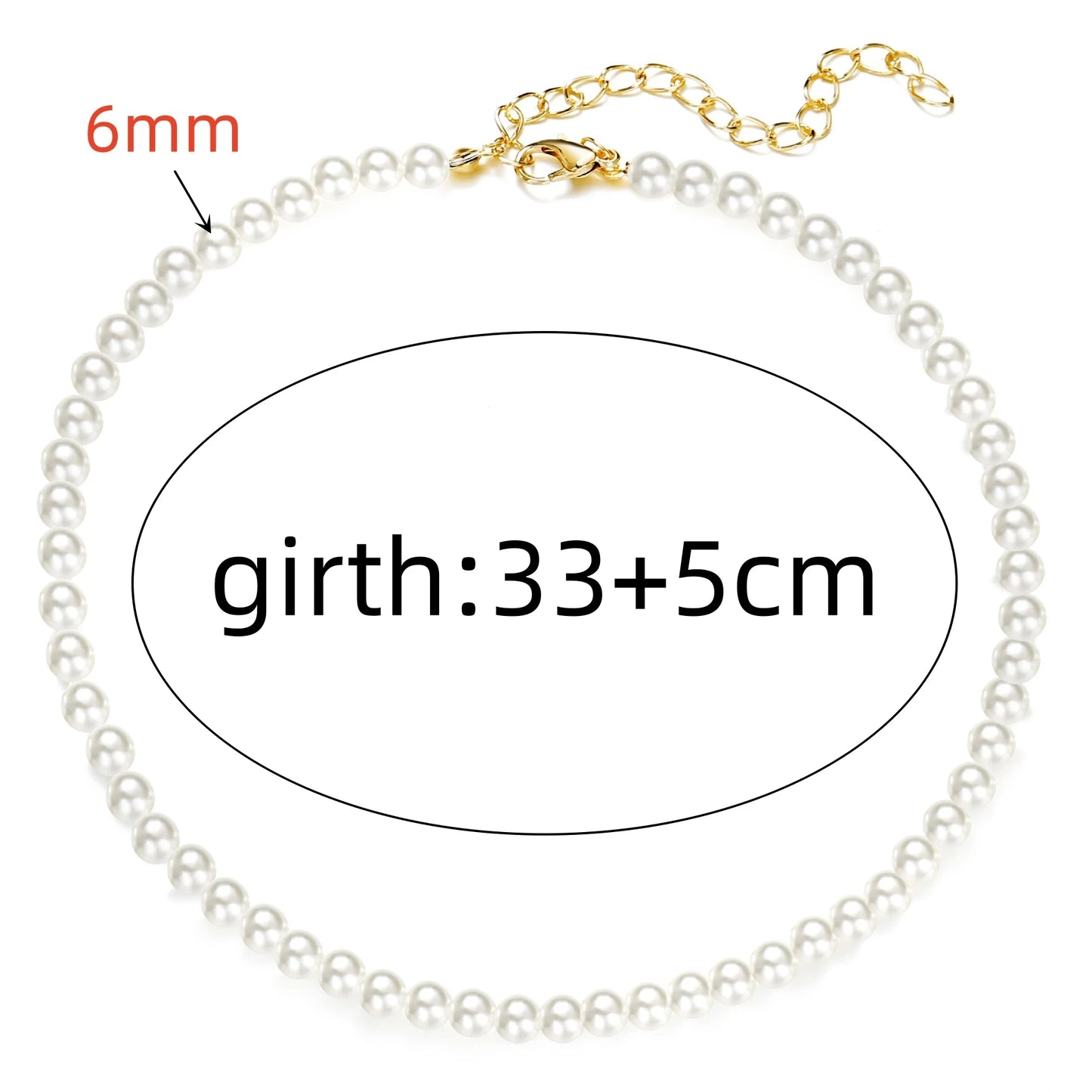 Trend 4-8mm White Pearl Chokers Necklace Clavicle Chain For Women Classic Elegant Wedding Neck Jewelry Love Pendant Gift  necklace