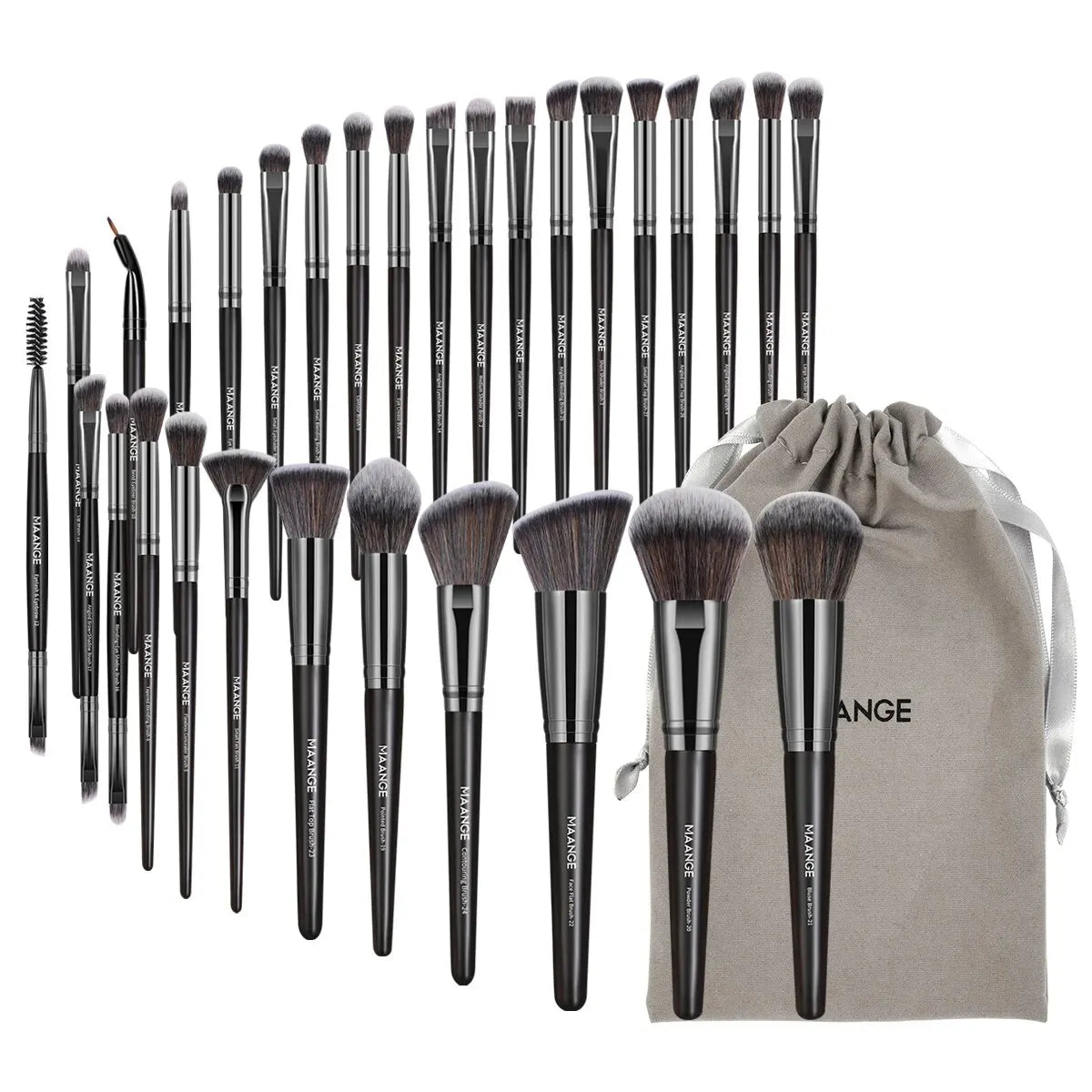 MAANGE 30pcs Professional Makeup Brush Set Foundation Concealers Eye Shadows Powder Blush Blending Brushes Beauty Tools with Bag makeup accessories