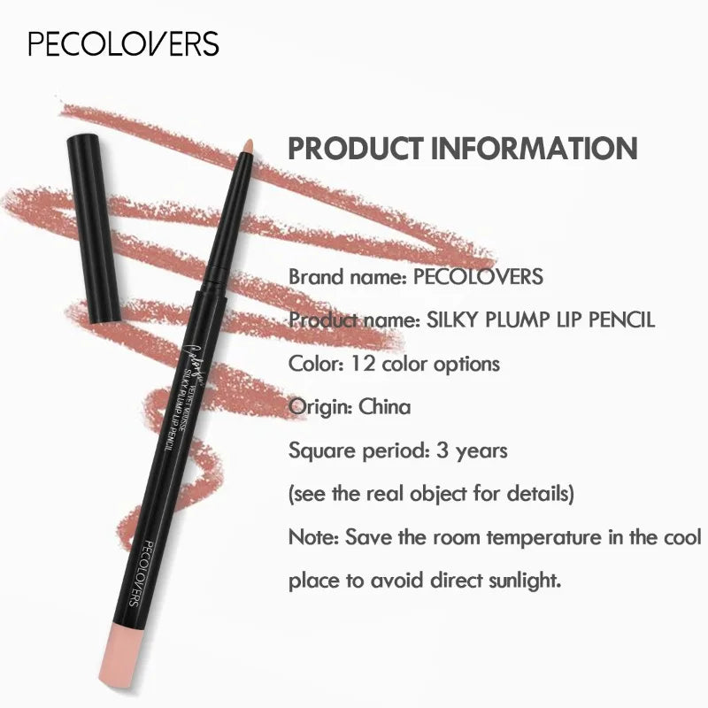 Waterproof Matte Lipliner Pencil Red Contour Tint Lipstick Long Lasting Non-stick Cup Moisturising Lips Makeup 12 Colors lips