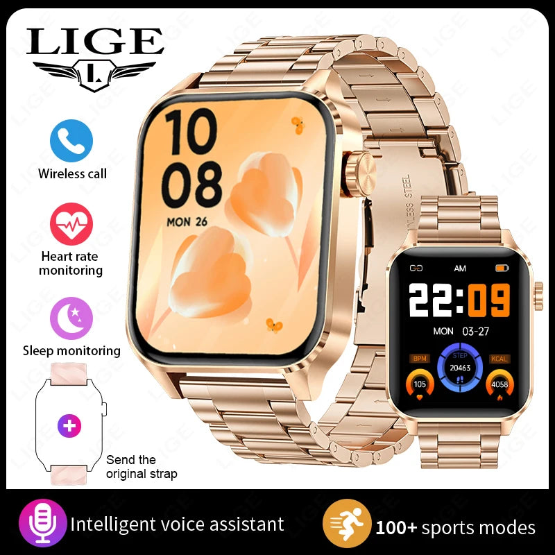 New Bluetooth Call Smart Watches Women Wrist Watch Fitness Watch Waterproof Smartwatch For Xiaomi Huawei Android iOS iPhone watch