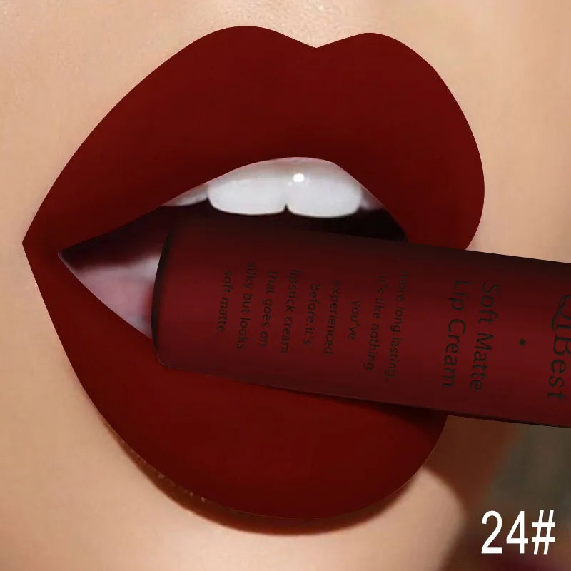 Sexy Velvet Matte Lip Gloss Liquid Lipstick Lipgloss Beauty Red Nude Waterproof Long-lasting Lip Stain Makeup For Women  lips