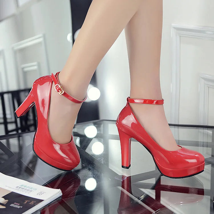 Work Shoes Women Black Pumps  Spring Casual Shoes Female High Heels White/red Weding Shoes 34 40 Plus Size Pumps heel shoes