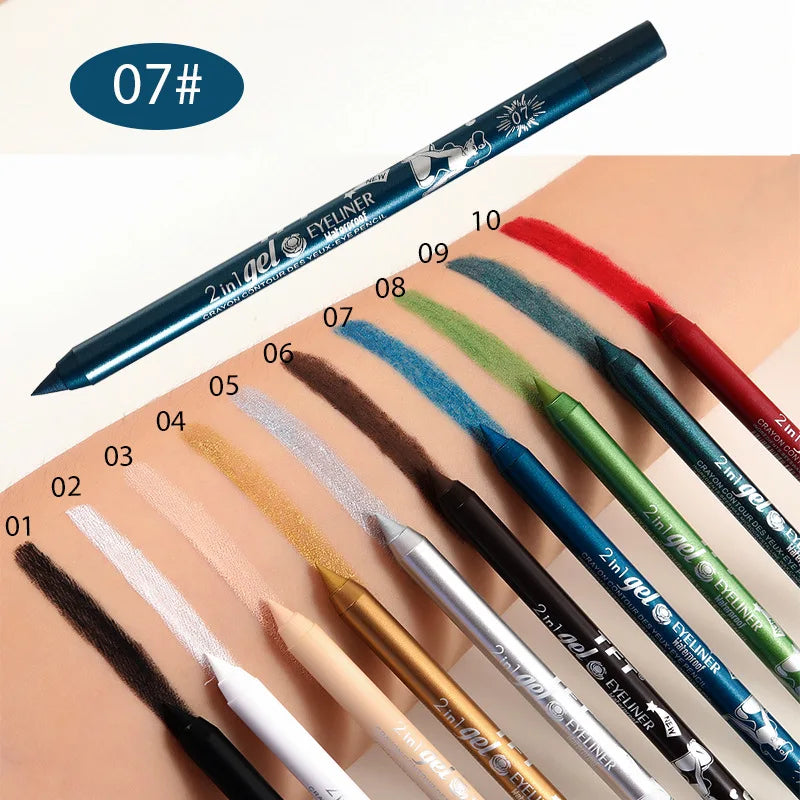 Waterproof Eyeliner Long Lasting Pencil Colourful Pigment Blue Black White Color Gel Eye Liner Pen Makeup Eye Beauty Cosmetics eyes