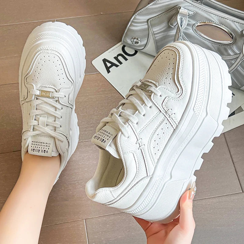 Women 8 CM Platform Sneakers Casual Outdoor Simple Design Skateboard Comfortable Lace Up Sneakers Running Sports Shoes Female 39 casual shoes