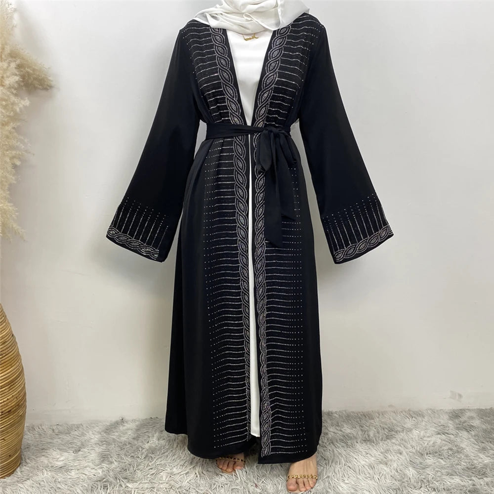 Muslim women fashion popular women's cardigan dress Dubai Africa Turkey Morocco cardigan hot selling women's clothing abaya