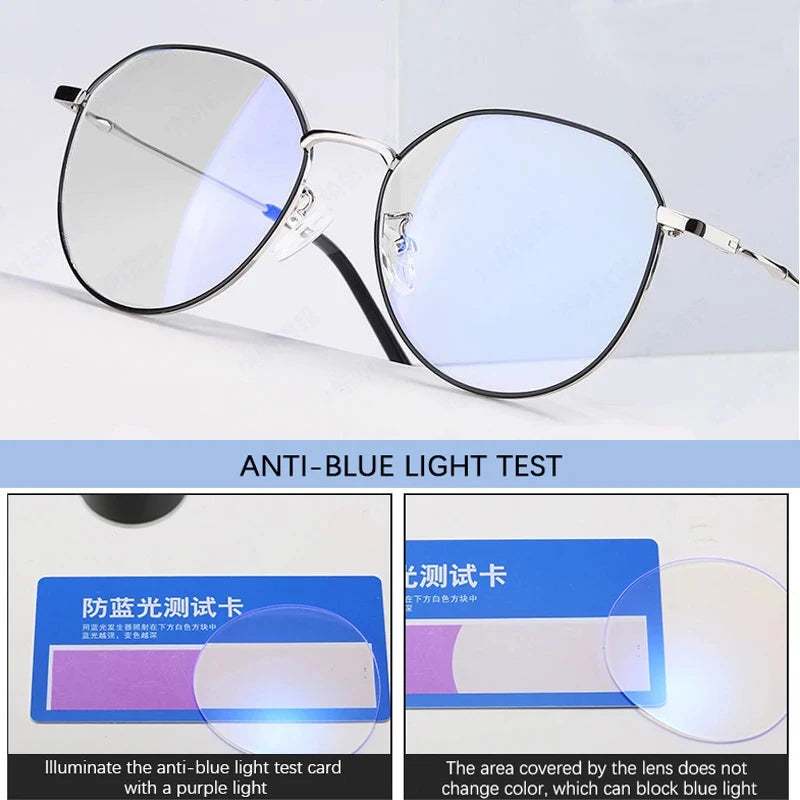 Metal Round Anti Blue Light Glasses Women Men Classic Square Eyeglasses Frames Transparent Computer Glasses Oculos Feminino Glasses