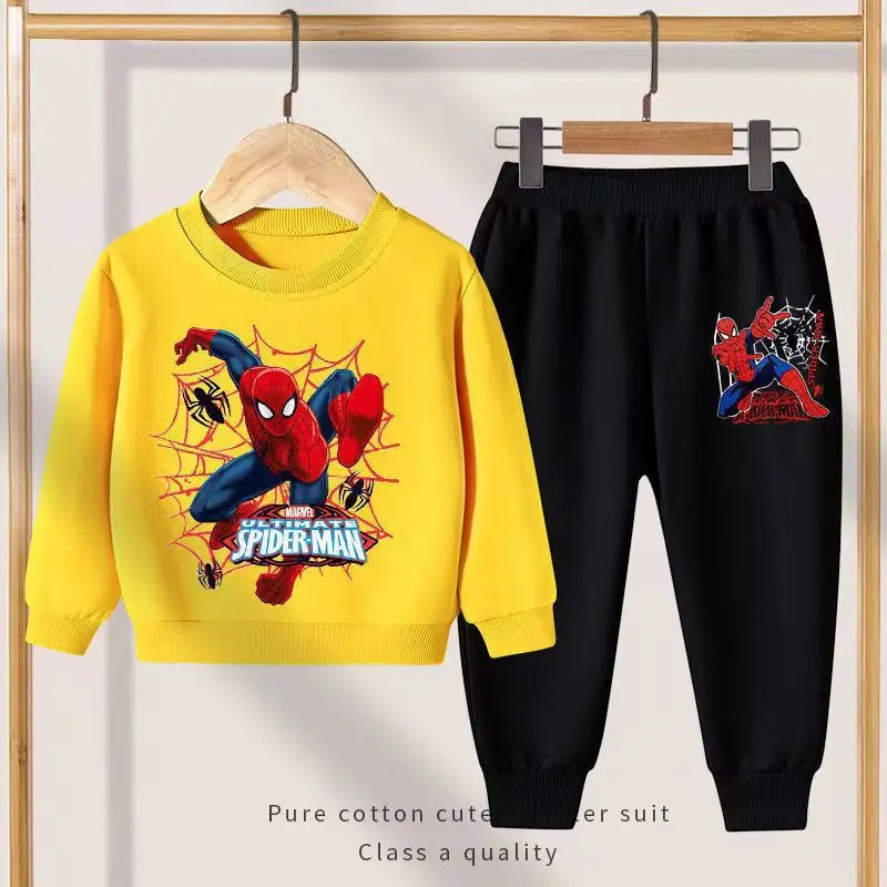 Disney Spring Autumn New Products Boys Girls Clothes Set Spider-Man Hoodies Coat + Pants 2PCS Set Casual Kids Sportswear boys dress