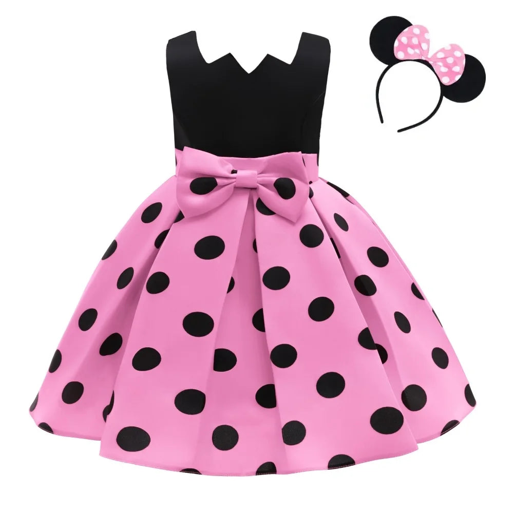 Girl Dresses Baby Girl Clothes Tutu Princess  Dress+Minnie Mouse Ear Headband Cosplay Halloween Birthday Party Fancy Costume girls dresses