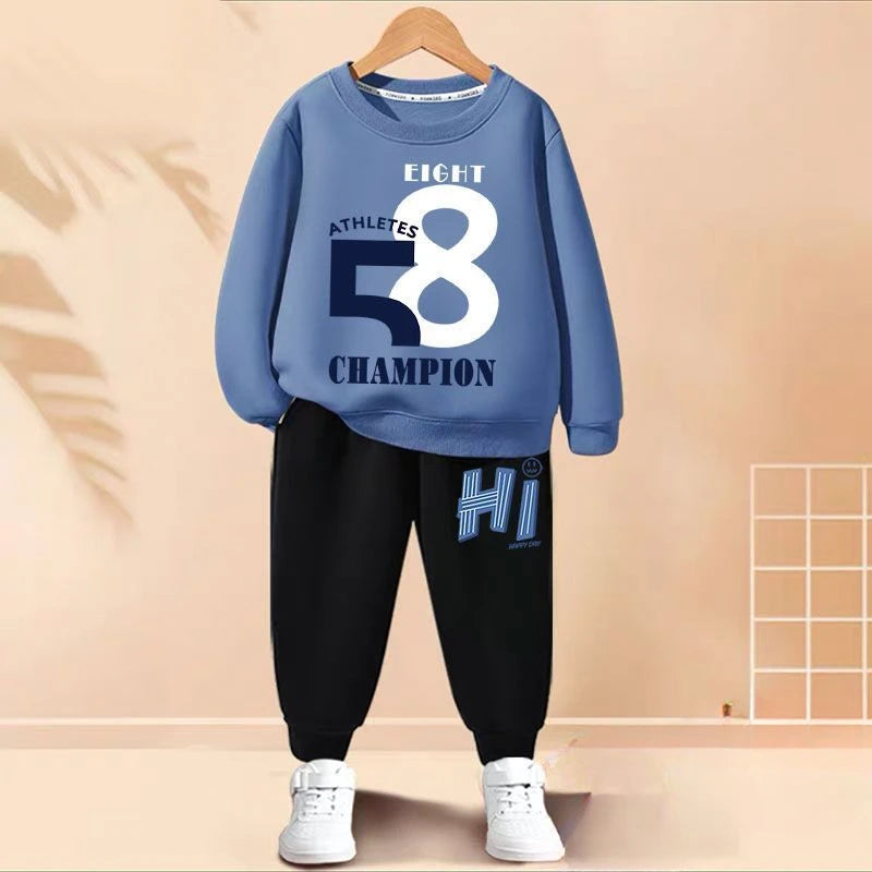 Boys Sweatshirt and Sweatpant Two Piece Suit Children's Clothing Sets Kids Sport Clothes Set Spring Autumn New Boy Tracksuit boys dress