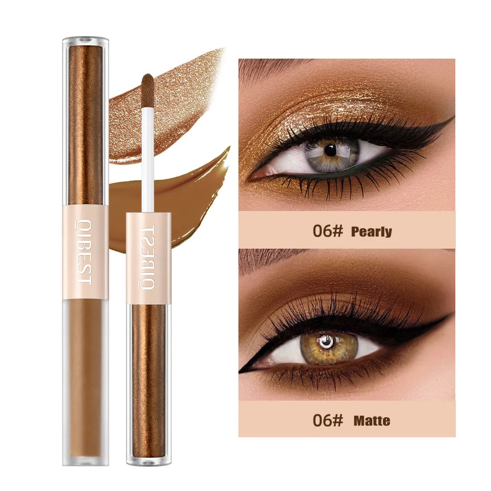 2 In 1 Stick Pearly Matte Eyeshadow Cream Smooth Nude Eye Makeup Liquid Contour Shadow Stick Waterproof Shimmer High Light Pen eyes