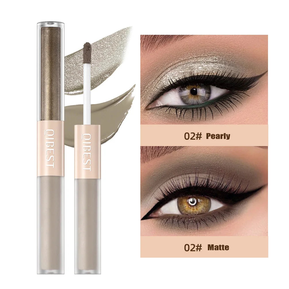 2 In 1 Stick Pearly Matte Eyeshadow Cream Smooth Nude Eye Makeup Liquid Contour Shadow Stick Waterproof Shimmer High Light Pen eyes