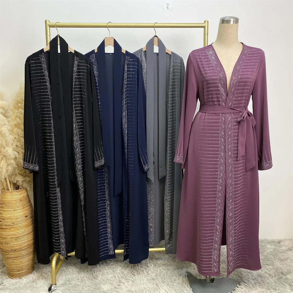 Muslim women fashion popular women's cardigan dress Dubai Africa Turkey Morocco cardigan hot selling women's clothing abaya