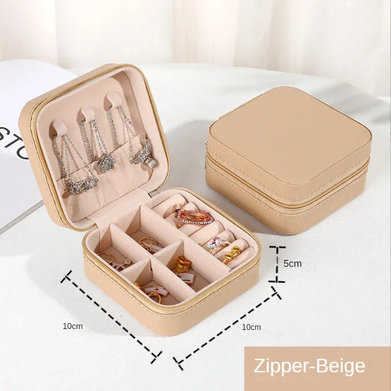 Jewelry Organizer Display Travel Jewelry Case Boxes Portable Jewelry Box Leather Storage Joyeros Organizador De Joyas jewellery box