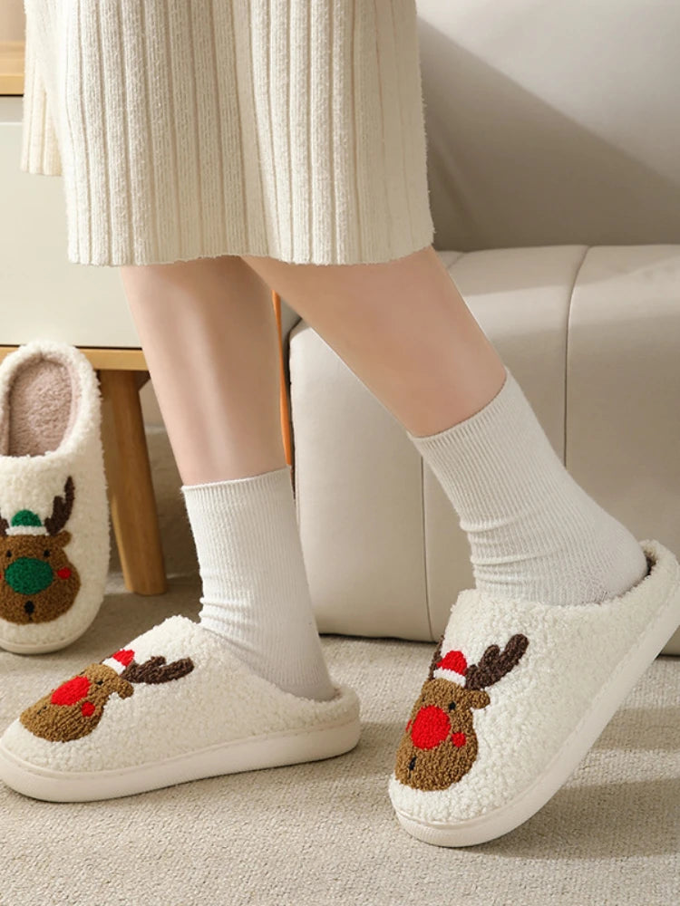 Slippers for Women Men Winter Cute Cartoon Home Non Slip Couple Floor Slides Indoor Plush slipper