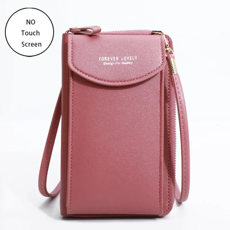 Women's Handbag Touch Screen Cell Phone Purse Shoulder Bag Female Cheap Small Wallet Soft Leather Crossbody bags