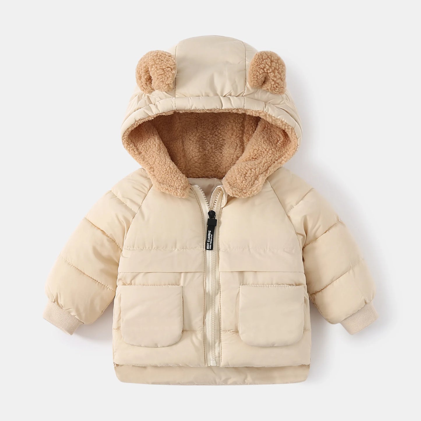 Korean Autumn Winter Children Boy Parkas Cartoon Bear Ears Little Girl Jacket Coat 1-6 Years Kids Boy Outerwear Outfit girls jackets and coats