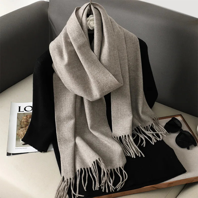 62Color Solid Women Winter Scarf Warm Thicken Cashmere Shawl Outdoor Fashion Luxury Tassels Pashmina Lady Wrap Windproof Scarves scarf and shawl