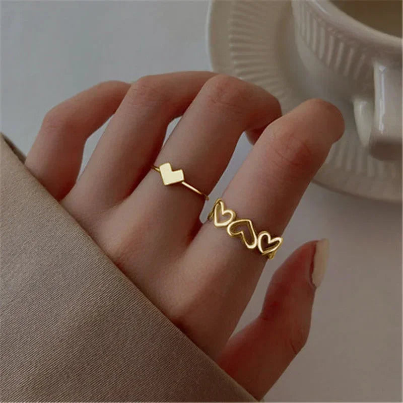 10Pcs Rings Suit For Women Silver-color Chain Ring Set Bohemian Style Coin Snake Moon Star Party Trend Gift Jewelry  rings