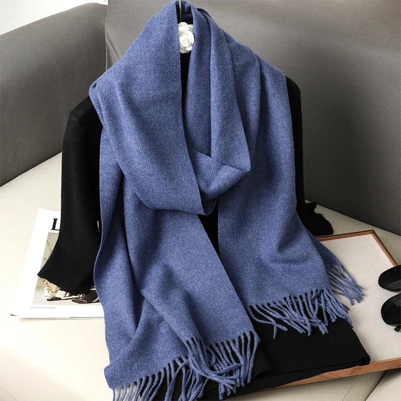 New 62 Color Winter Scarf For Women Long Warm Cashmere Scarves Hijab Solid Lady Shawl Wrap Female Pashmina Bandana Head Scarfs scarf and shawl