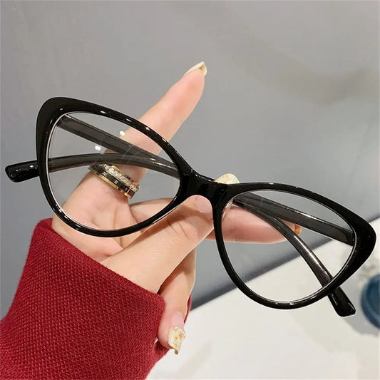 Women Anti Blue Rays Glasses Fashion Cat Eye Computer Goggles Big Frame Eyeglasses Vision Care Blue Light Blocking Eyewear Glasses