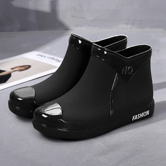 Rain， Boots，  ，New， Non-Slip Waterproof Short Tube Rubber Shoes Adult Rain Boots plus Velvet Warm Rain Shoes ankle boots