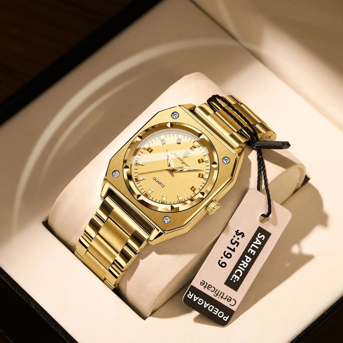 Luxury Elegant Square Ladies Watch Waterproof Luminous Watch for Woman Stainless Steel Quartz Women's Watches Reloj+box watch