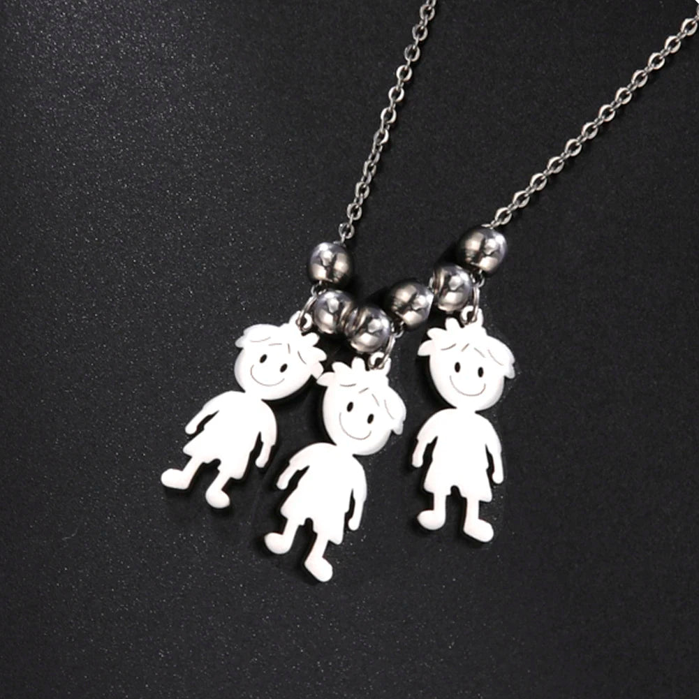 Personalized Boy Girl Necklace Custom Chain Engrave Name Mother Kid Family Gift For Women Man Stainless Steel Pendant Jewelry  necklace