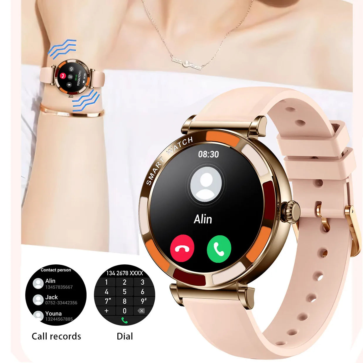 Ladies Luxury Smart Watch for Android iOS HD Screen Bluetooth Call Health Monitoring Fitness Tracker Women Diamond Smartwatch watch