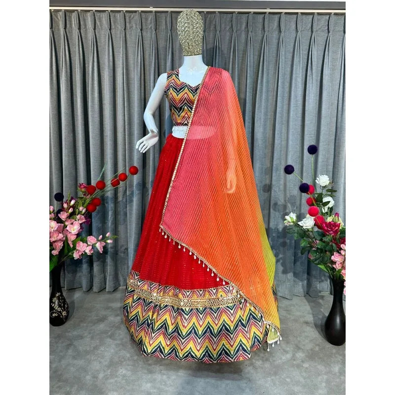 Red Designer Lehenga CholI Bollywood Wedding Party in India Pakistani Wear Readymade party lehnga