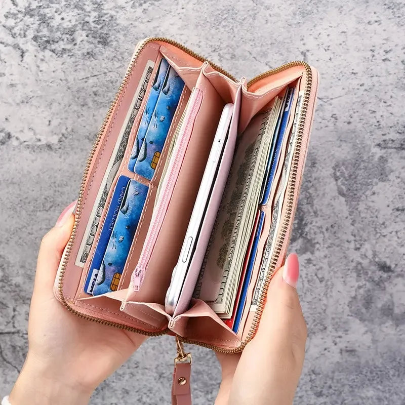 Fashion Zipper Wallets Womens Long Purses Handbags Coin Purse Cards Holder PU Leather Billfold Wallet bags