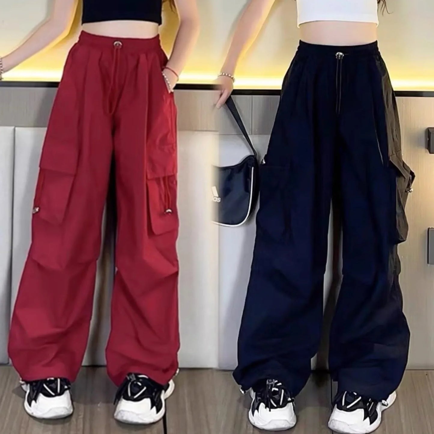 Trendy Cargo Pants For Boys Girls 6-12 Years Old Spring Autumn New Style Jazzy Street Dance Bell Bottoms Kids Pants bottoms girls