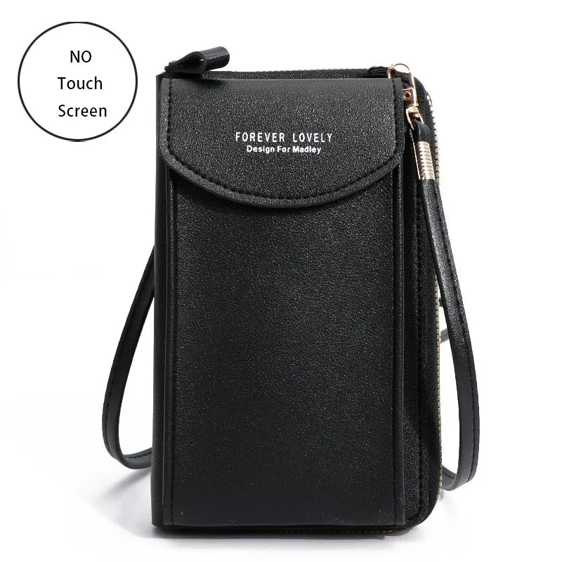 Women's Handbag Touch Screen Cell Phone Purse Shoulder Bag Female Cheap Small Wallet Soft Leather Crossbody bags