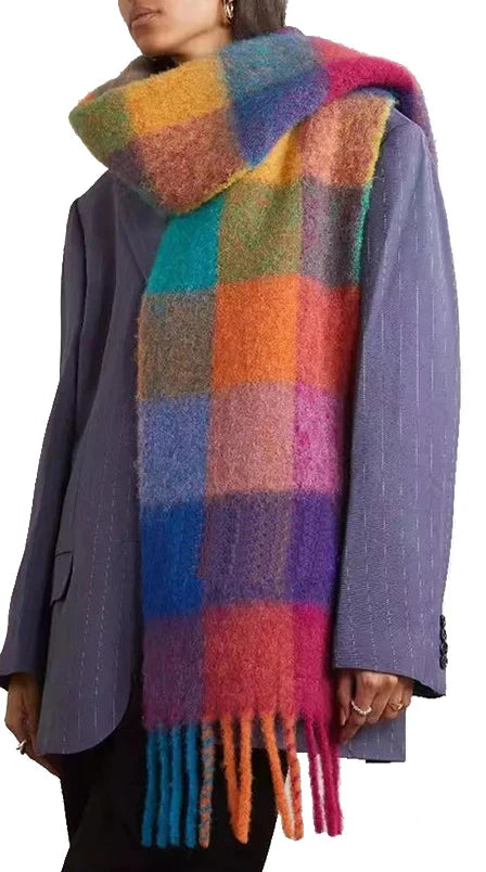 New Men Women Cashmere Scarf Thicked Warm Blanket Colorful Plaid Long Tassels Soft Shawls Neck Wraps Scarves scarf and shawl