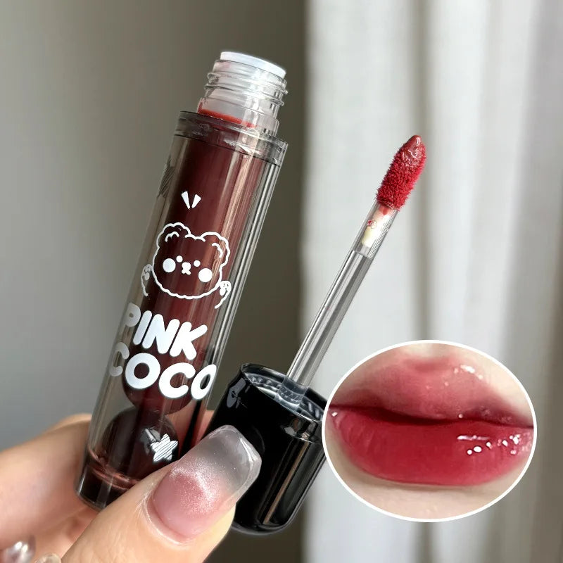 Punk Juice Red Lipgloss Black Mirror Glass Water Light Clear Lip Glaze Waterproof Non Stick Liquid Lipstick Nude Lip Tint Makeup  lips