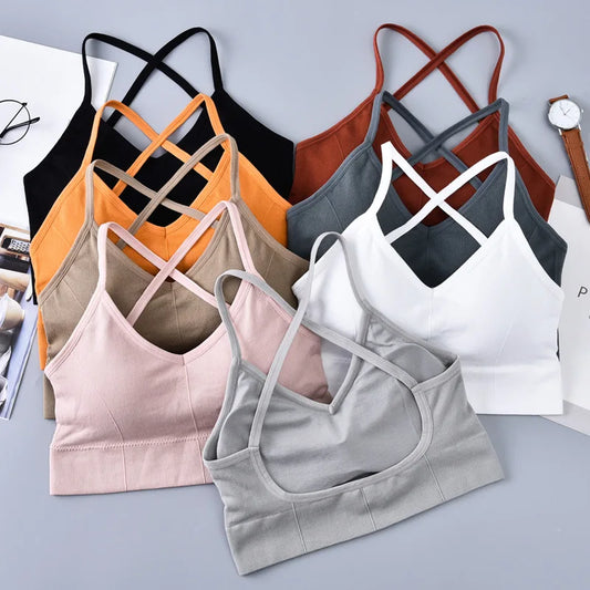 Sports Bra Women Cross Strap Beauty Back Underwear Sexy Push Up Running Yoga Fitness Sport Bra Top Breathable Quick Dry Gym sports