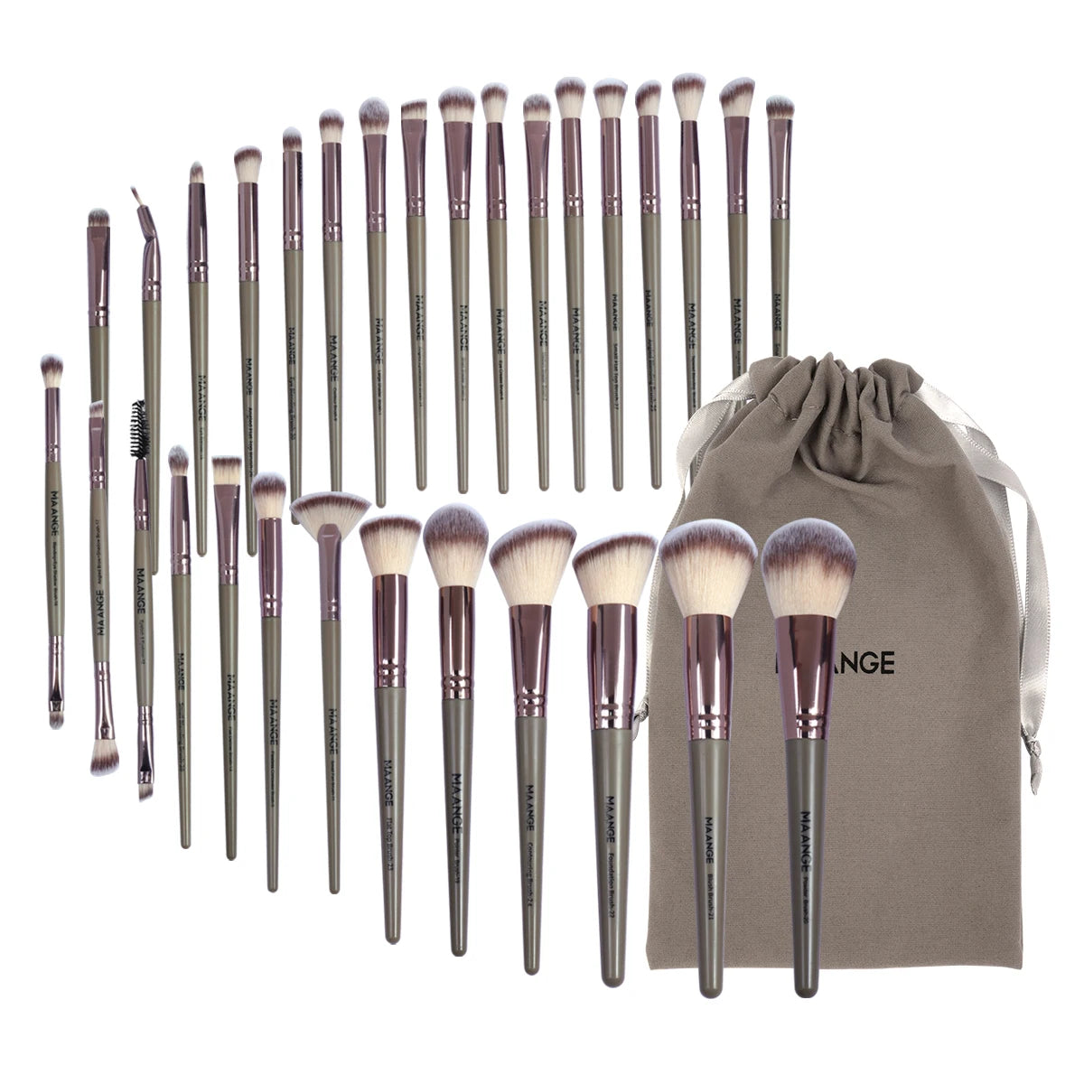 MAANGE 30pcs Professional Makeup Brush Set Foundation Concealers Eye Shadows Powder Blush Blending Brushes Beauty Tools with Bag makeup accessories