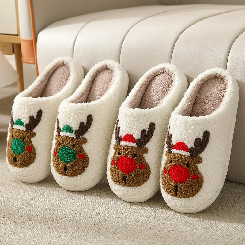 Slippers for Women Men Winter Cute Cartoon Home Non Slip Couple Floor Slides Indoor Plush slipper