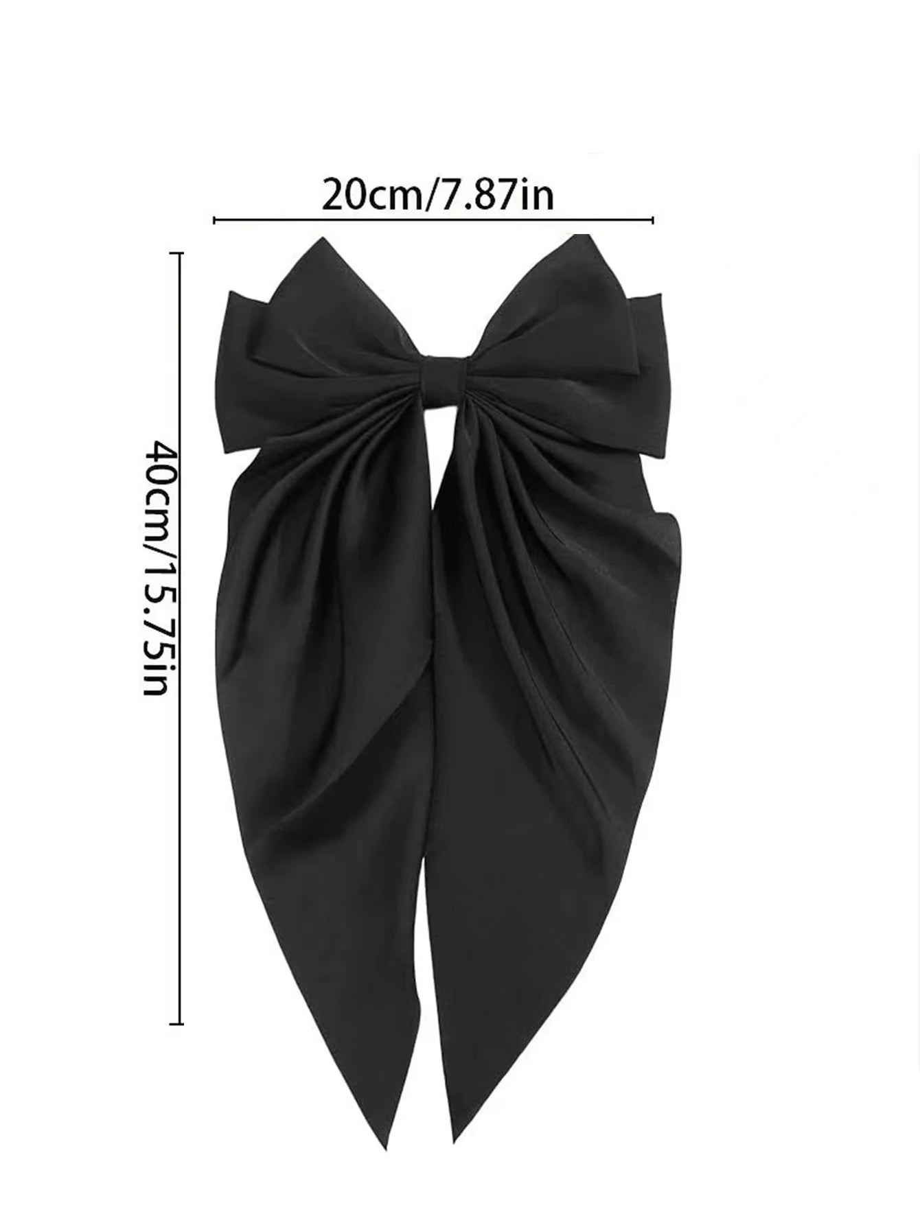 1pcs Wome Solid Color Satin Ribbon long Big Bows Hairpin  Internet red Spring Clips Hair Accessories for Girls Trendy  Summer He   hairclips