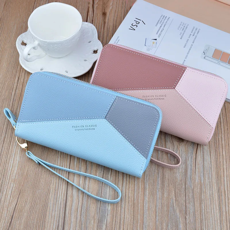 New Women's Wallet Double Zipper Long Fashion Simple Handbags for Women Lychee Pattern Large Capacity Double Women's Purses bags