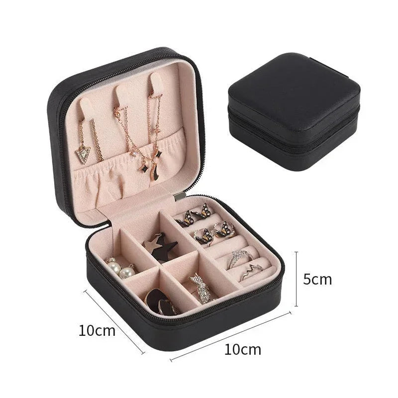 Jewelry Organizer Display Travel Jewelry Case Boxes Portable Jewelry Box Leather Storage Joyeros Organizador De Joyas jewellery box