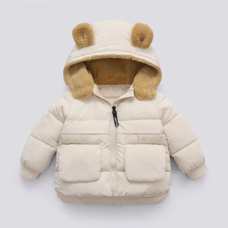 Warm Outerwear Girl Boy Hooded Lamb Fleece Down Jackets Casual Jacket Children Clothes New Baby Thicken Coats  girls jackets and coats