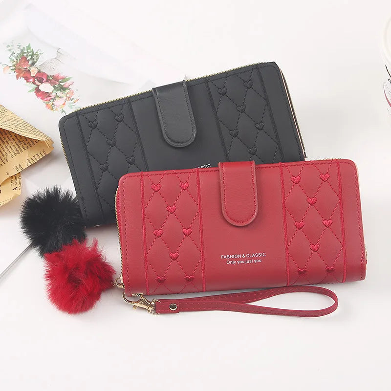 Women Long Wallet Pu Leather Card Holder Large Capacity Hasp Zipper Coin Purse Multi Card Organizer Cell Phone Wristlet Handbag bags