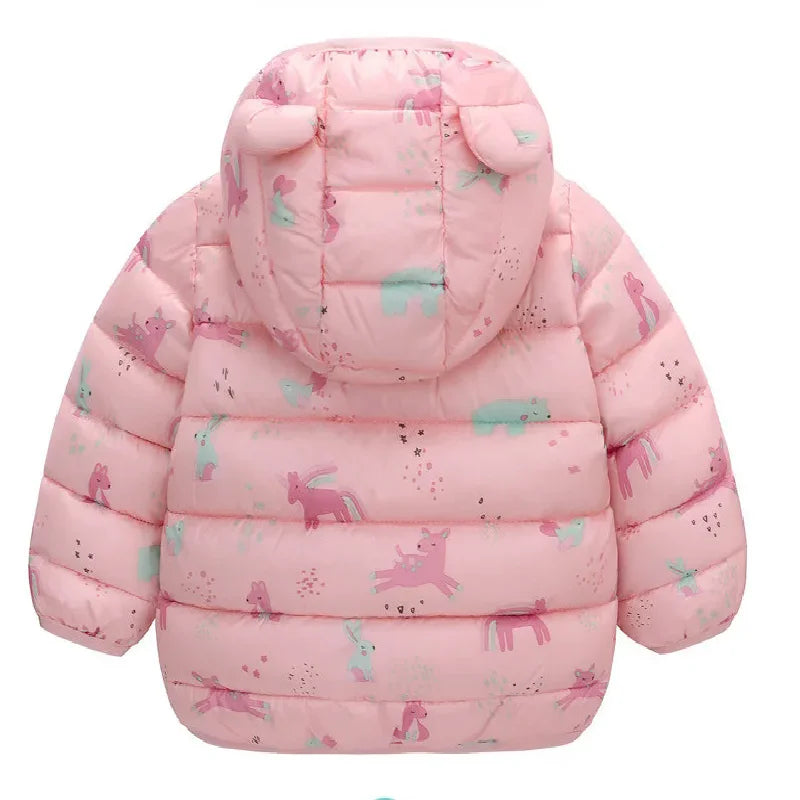 New Winter Down Warm Jackets Autumn Baby Thin Hooded Cotton Coats Girls Boys Cute Solid Outerwear 2-6 Years boys jackets and coats