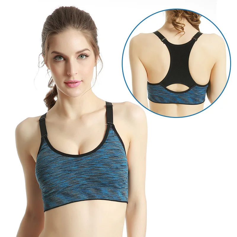 Women Sports Yoga Bra breathable quick dry Top Shockproof Cross Back Push Up fitness active Bra Gym Running Bra sports