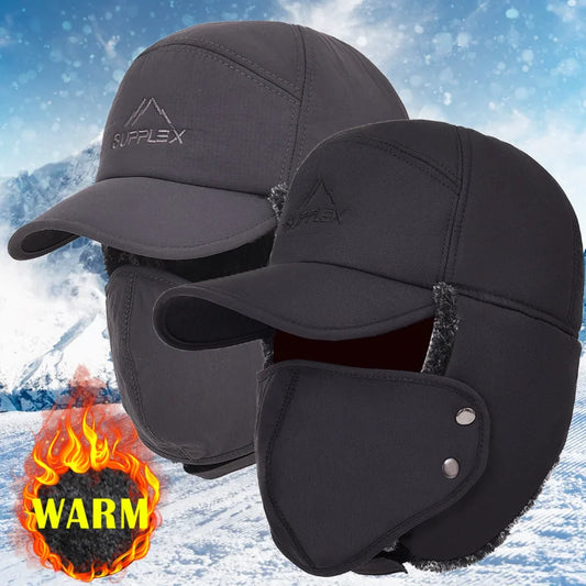 Thicken Winter Warm Hat Men Faux Fur Bomber Hat Ear Flap Cap Women Soft Thermal Bonnets Hats for Outdoor Fishing Skiing Cap Hats caps