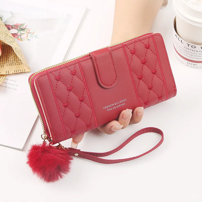 Women Long Wallet Pu Leather Card Holder Large Capacity Hasp Zipper Coin Purse Multi Card Organizer Cell Phone Wristlet Handbag bags